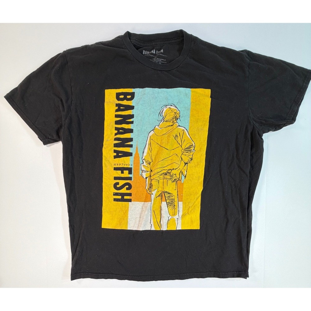 Banana Fish Ash Lynx Anime Graphic T-Shirt Black Large Manga Shogakukan